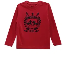U.S. Polo Assn. Kids Red Cotton Printed Full Sleeves T-Shirt-picture-30