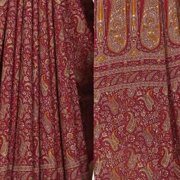 Satrani Maroon Paisley Saree With Unstitched Blouse image 5
