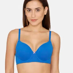 Zivame Blue Non Wired Padded T-Shirt Bra-image-7