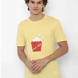 Forever 21 Yellow Regular Fit Printed T-Shirts-picture-24