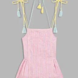 Blue Giraffe Kids Pink & Yellow Cotton Embroidered Top-picture-39