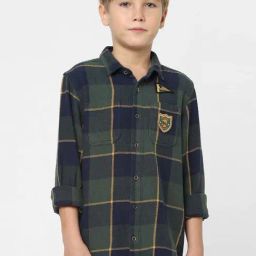 Jack & Jones Junior Green Cotton Checked Full Sleeves Shirt-picture-20