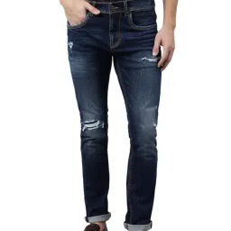 Woodland Indigo Blue Lightly Washed Jeans-image-97