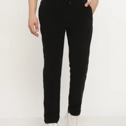 Octave Black Cotton Regular Fit Trackpants-picture-20