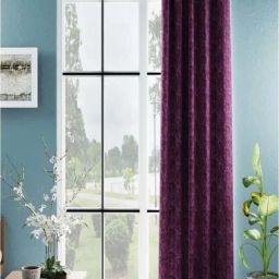 Bianca D`ROMANIO Purple Faux Silk 9 Ft. Long Door Curtain-picture-4