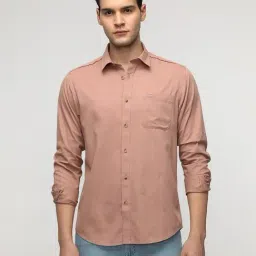 Crocodile Pink Cotton Solid Regular Fit Shirt-picture-10