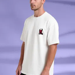 BUYTHATTRENDZ Animal Graphic Printed Drop-Shoulder Sleeves Cotton Oversized T-shirt image 3