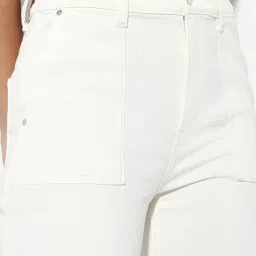 Only White Cotton Flared Fit High Rise Jeans image 5
