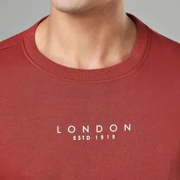 Byford By Pantaloons Red Cotton Regular Fit Printed Sweatshirt image 5