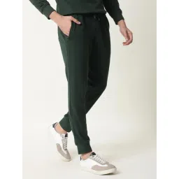 Rare Rabbit Green Cotton Regular Fit Solid Joggers image 2