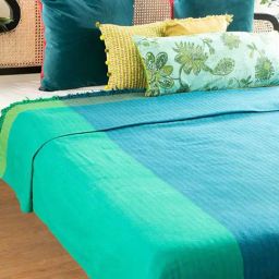 Freedom Tree Oram Cotton Blue Double Bedcover-picture-9
