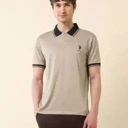U.S. Polo Assn. Brown Cotton Slim Fit Polo T-Shirt-picture-44