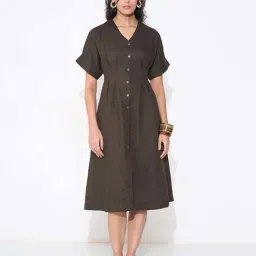 Akkriti By Pantaloons Brown Boxy Fit Dress-picture-26