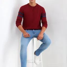 Allen Solly Maroon Cotton Regular Fit Printed Sweatshirt image 5