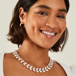 Accessorize London Golden White Necklace for Women-image-55