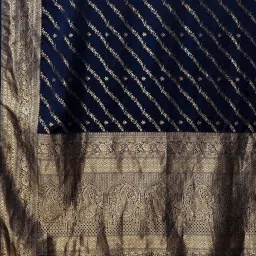 Saree Mall Navy Woven Sarees With Unstitched Blouse image 5