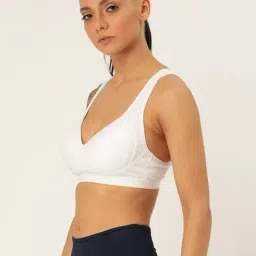 Lady Lyka White Non Wired Padded Sports Bra image 3