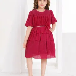 Peppermint Girls Pink Solid Dress-picture-15