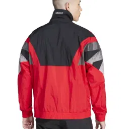 Adidas Originals Red Loose Fit Colour Block Sports Jacket image 2