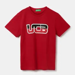 United Colors of Benetton Kids Red Cotton Printed T-Shirt-picture-22