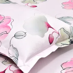 Haus & Kinder Multicolor 100% Cotton Floral 300 TC Soft King Flat Bedsheet with 2 Pillow Covers image 4