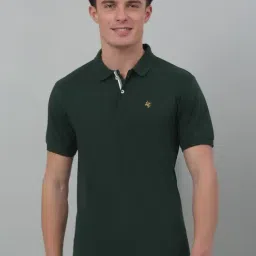 Cantabil Dark Green Regular Fit Polo T-Shirt-picture-20