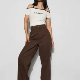 Ginger By Lifestyle Off White Cotton Regular Fit Printed Top image 5