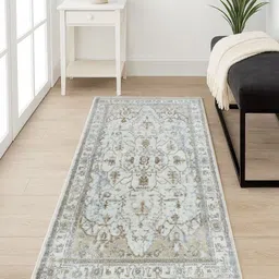 OBSESSIONS Beige & Brown Ethnic Motif Printed Floor Runner-picture-13