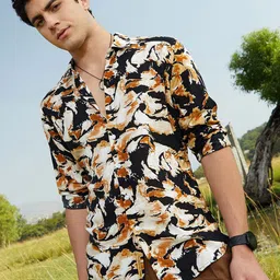 Campus Sutra Men Comfort Fit Spread Collar Abstract Printed Casual Shirt-picture-32