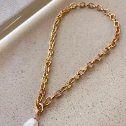 Accessorize London Golden White Necklace for Women image 2