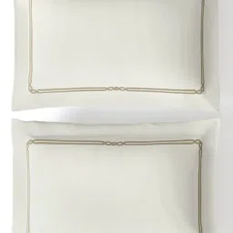 Sansaar White Cotton Geometric 210 TC Double Bedsheet with 2 Pillow Covers image 5