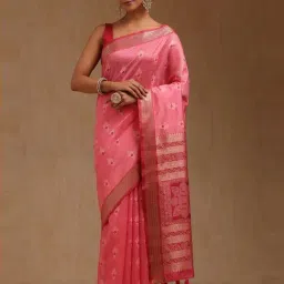Soch Blush Pink Woven Design Saree With Unstitched Blouse-picture-18