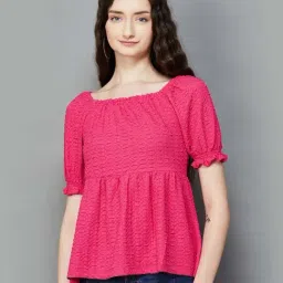 Fame Forever by Lifestyle Pink Self Pattern Top-image-17