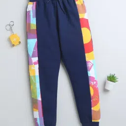 Bumzee Kids Navy Printed Joggers-image-14