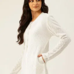 Apsley White Self Pattern Cardigan image 3