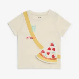 HOP Kids by Westside Beige Sequin Embellished Cotton T-Shirt-picture-18