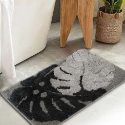 HOSTA HOMES Grey Cotton Soft Fur Anti Skid Door Mat-picture-29