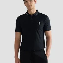 USPA Active Black Slim Fit Sports Polo-image-54
