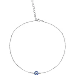 Zavya Evil Eye Charm Rhodium Plated 925 Sterling Silver Anklet (Single) for Women-picture-13