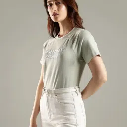 Tommy Hilfiger Green Cotton Regular Fit Logo Printed T-Shirt image 3