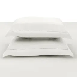 Sansaar White Cotton 210 TC Double Bedsheet with 2 Pillow Covers image 3