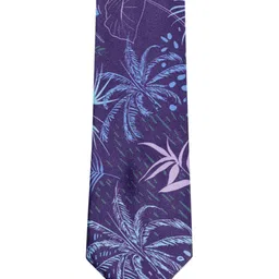 Tossido Men Blue & Purple Printed Broad Tie image 4