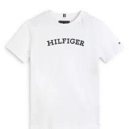 Tommy Hilfiger Kids White Logo Regular Fit T-Shirt-image-63