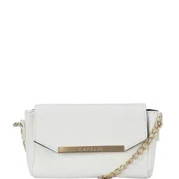 Caprese Phoenix White Solid Flap Sling Bag-picture-32