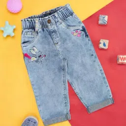 Pantaloons Baby Blue Cotton Embroidered Jeans-image-31