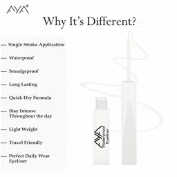 AYA Set Of 3 Long-Lasting Waterproof Liquid Eyeliner - 5ml Each - Kohl Black - Pink image 2
