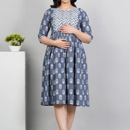 HETSA Women Floral Printed Thread Work Floral Maternity Anarkali Kurta-picture-32