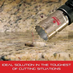 starrett Diamond Grit Hole Saw, 2-7/8" Diameter, 5/8" - 18 Thread Size, Silver image 4