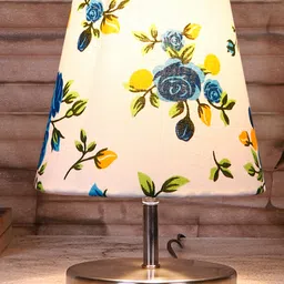Devansh Multicolor cotton Round Metal Steel Table Lamp-picture-13