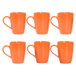 Femora Orange Set Of 6 Ceramic Coffee Mug (Color May Vary) - 360 ml-picture-39